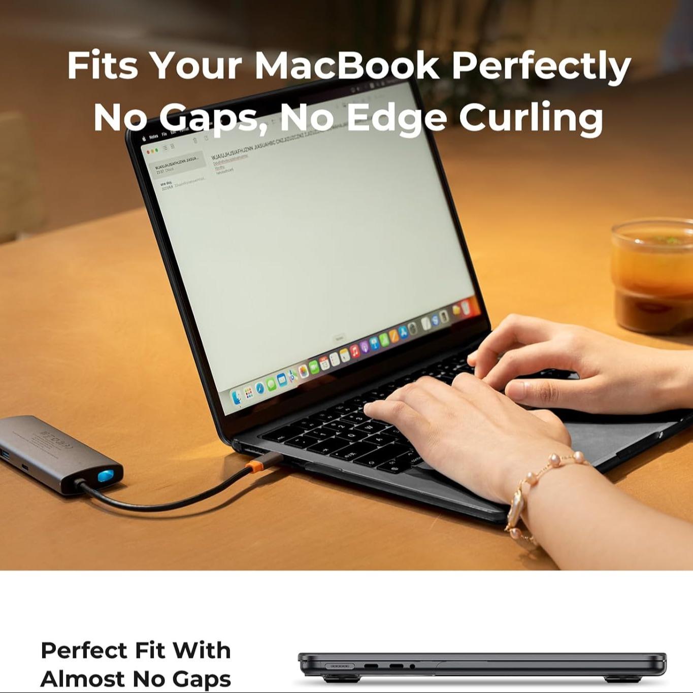 Fashion Anti-Scratch Hard Shell Case for Macbook Pro & Air, Transparent Tsa Standard Design, Durable Protection, Non-Slip Feet, Lightweight Plastic