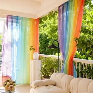 2-Pack Outdoor Drapes, Gradient Curtain Panels, Pole Pocket Hanging, Polyester Material, Ideal for Patios, Gazebos, Gardens