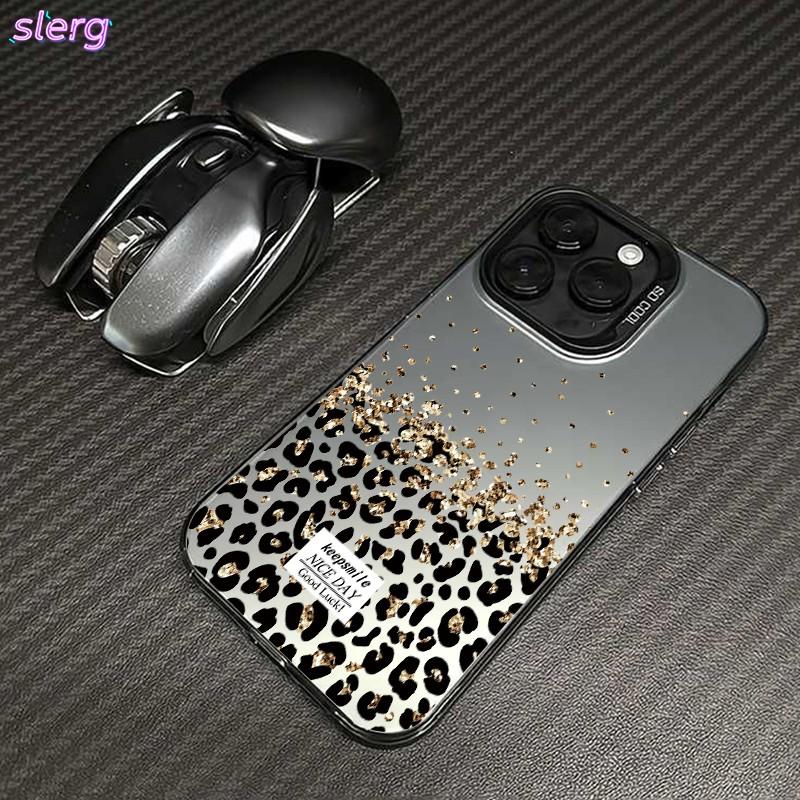 Gradient Gold Foil Leopard Print iPhone Case, Full Protection Anti-Drop Scratch-Resistant, for Apple 17/16/15/14/13/12/11 Pro Max