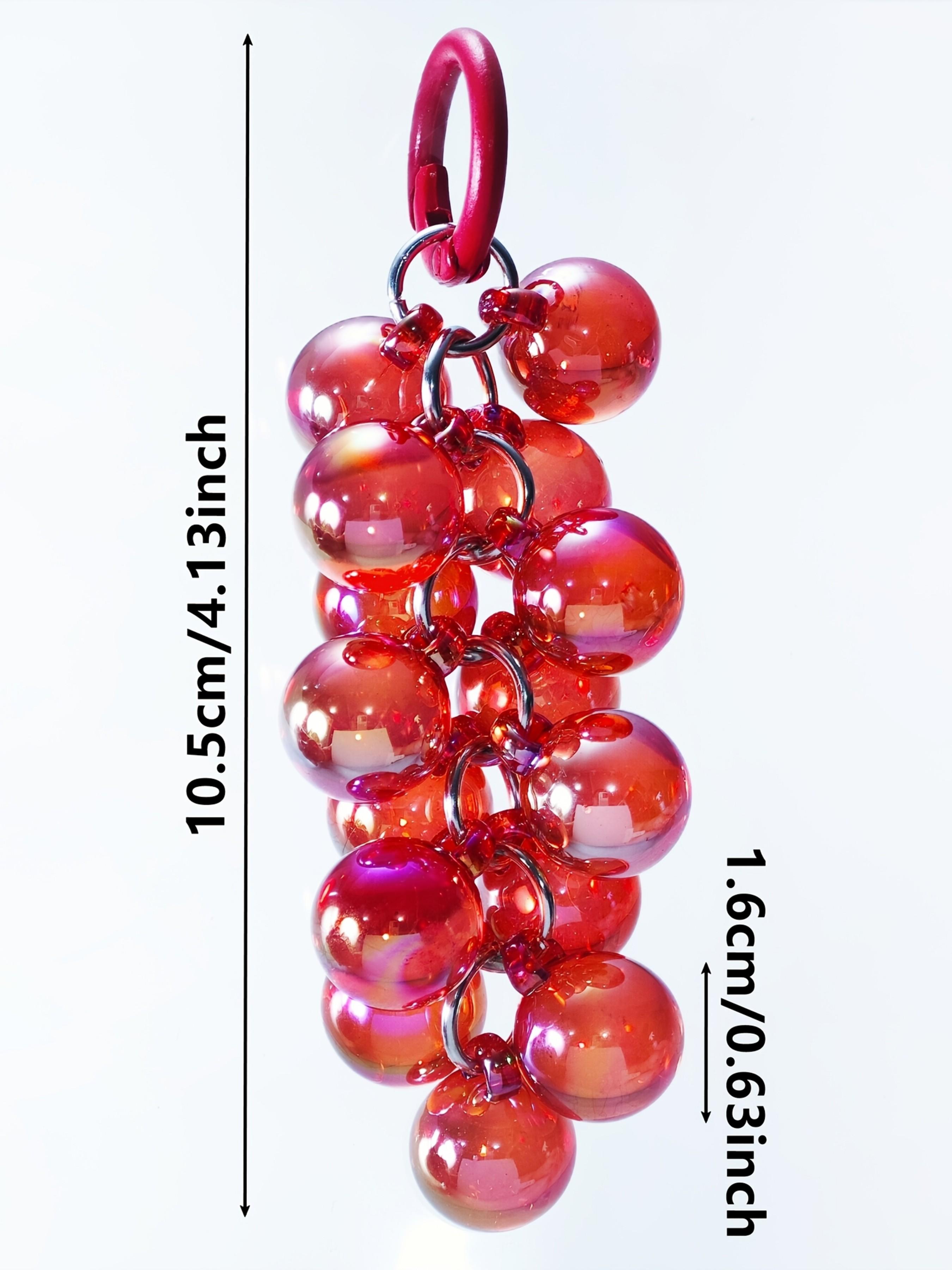A New 16MM High-Transparency Uv-Coated Colorful Grape Bead Short Mobile Phone Chain, Suitable for Bags And Keychains, Available in Various Colors