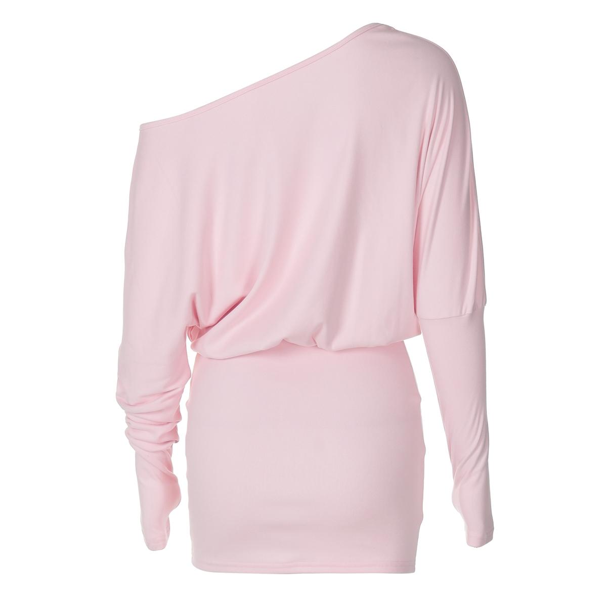 Women's Solid Sexy One Shoulder Cut Out Long Sleeve Bodycon Smooth Dress, Strapless Backless Plain Loose & Slim Package Hips Mini Dress, Party Club Date Holiday Casual Dress, Ladies Spring Fall Winter Short Dresses Clothes Wear