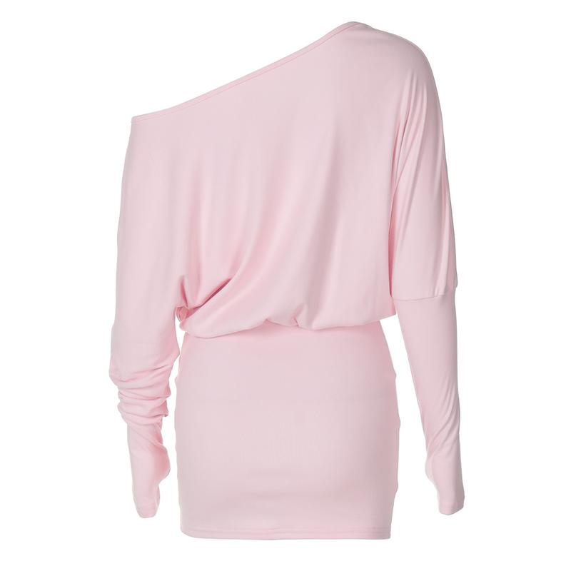 Women's Solid Sexy One Shoulder Cut Out Long Sleeve Bodycon Dress, Strapless Backless Plain Loose  & Slim Package Hips Mini Dress, Party Club Date Holiday Casual Dress, Ladies Spring Fall Winter Short Dresses Clothes Wear