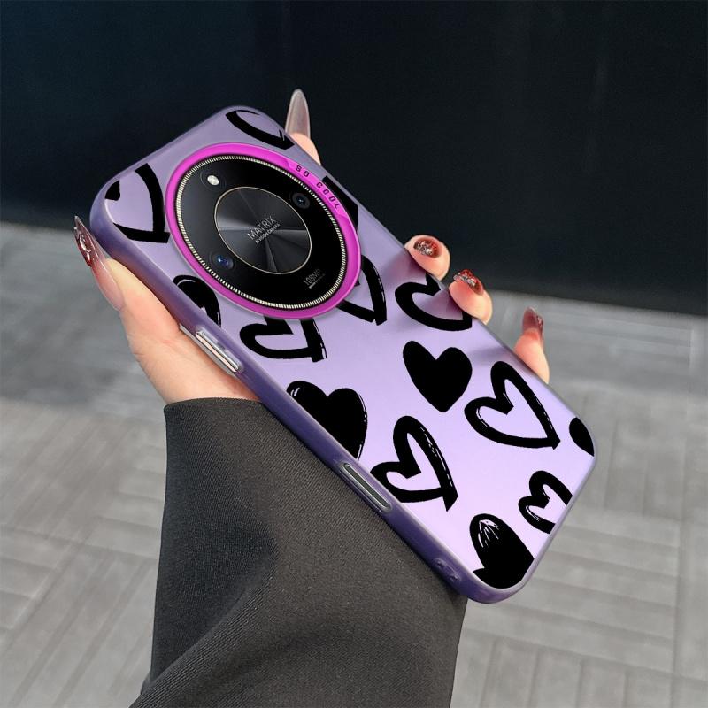 chaotic heart, purple phone case, suitable for Honor phone cases, suitable for Honor 600 Lite, 400, 200, Magic 8 Lite, 7, 6, 5, X9, X8, X7, X6 4G, 5G, Pro, Lite, Smart series and various models of phone cases, cool, internet celebrity style