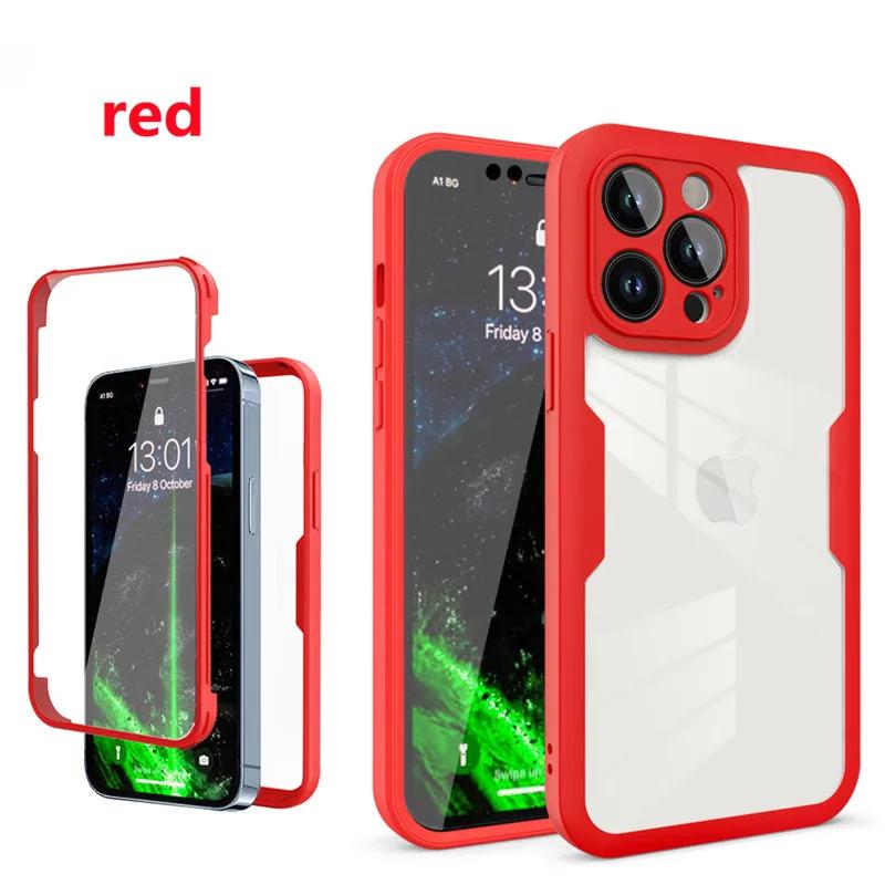 360 Full Body Front+Back Clear Case For iPhone 16 15 14 13 11 12 Pro Max Silicone  Shockproof Cover