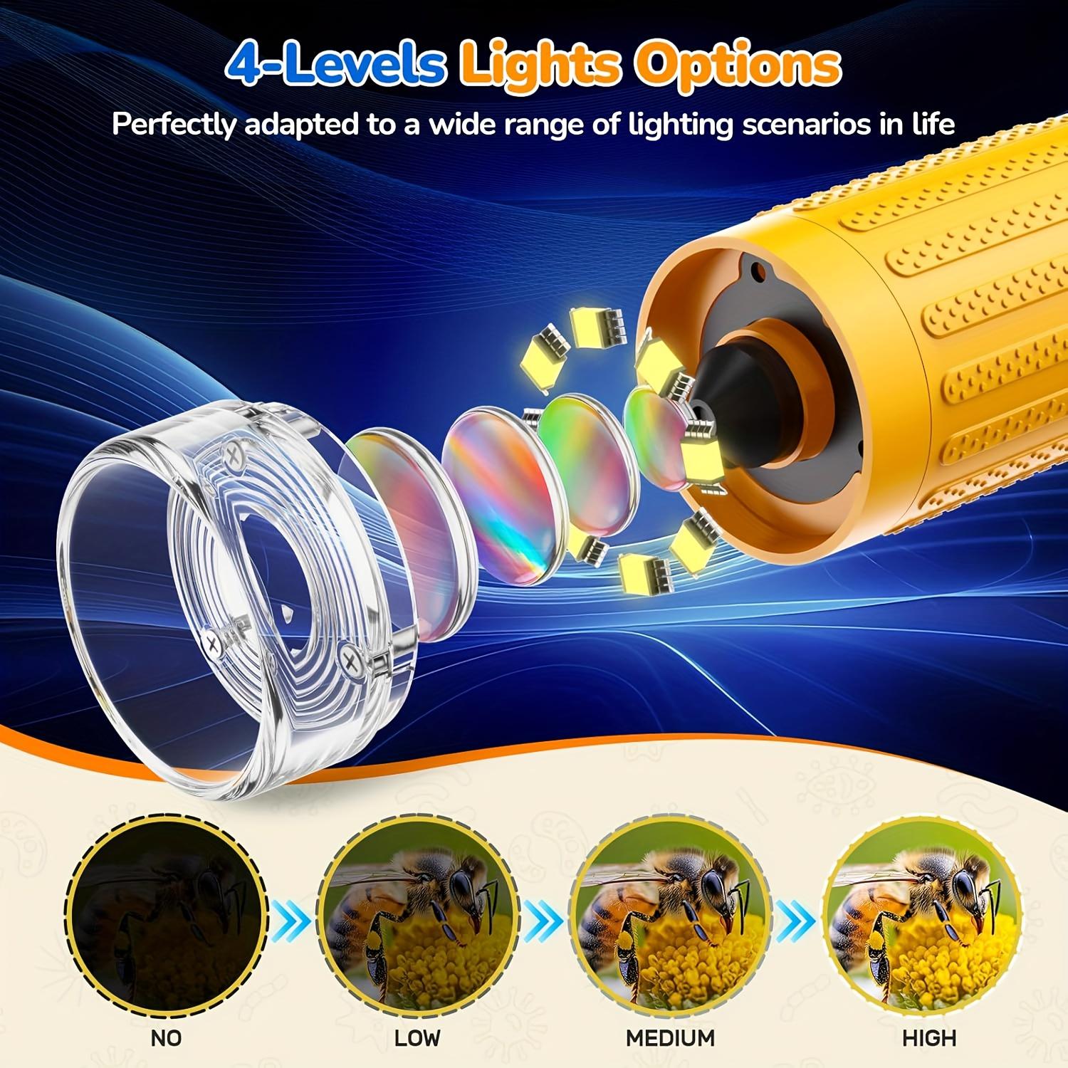 Portable Microscope for Kids and Adults, Mini Handheld Digital Microscope, USB Digital Microscope, IPS Screen Electronic Magnifier, 8 Adjustable LED Lights