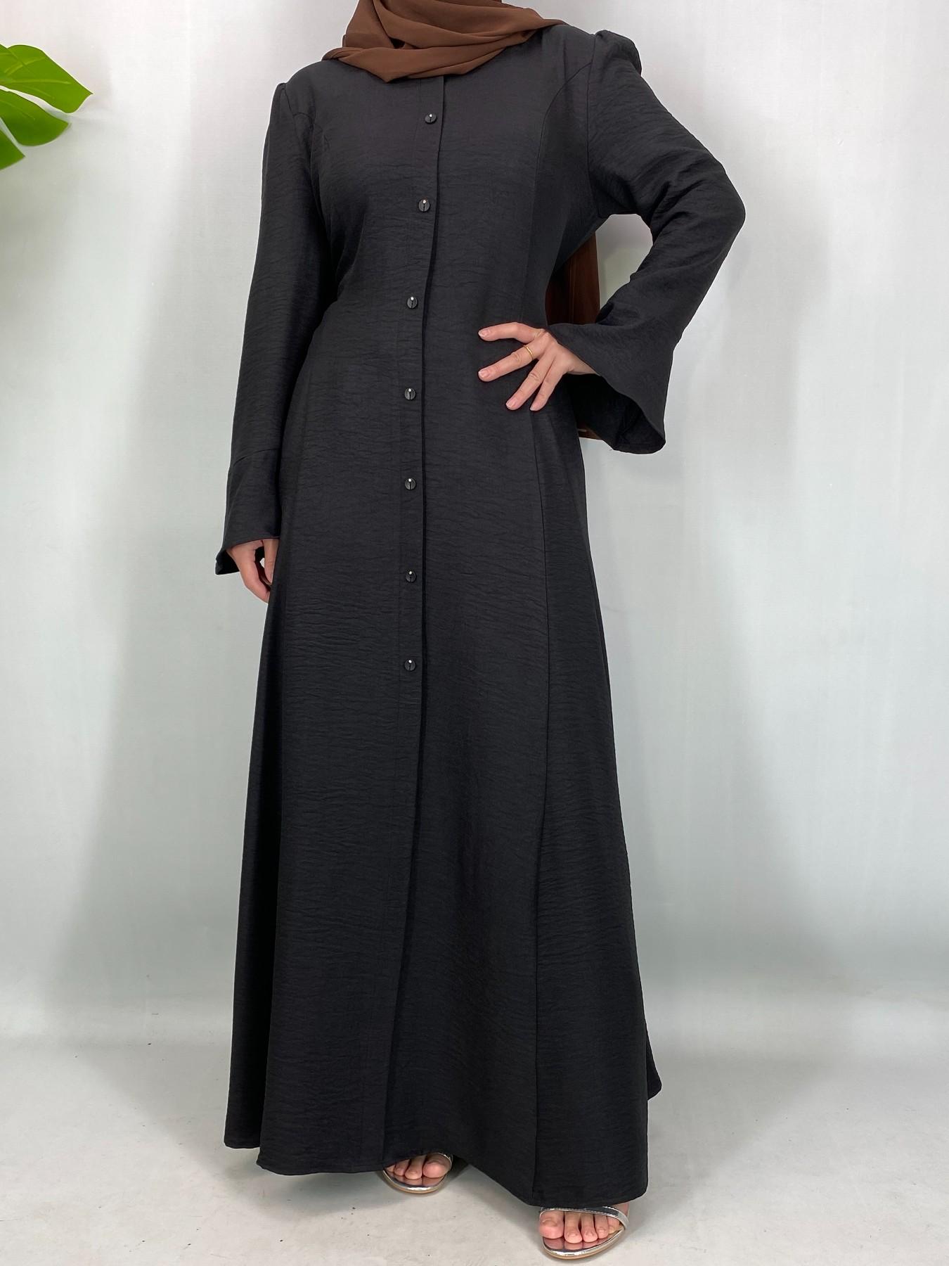 Muslim Fashion Long Robe, Modest Muslim Outfits, Exclusive for Muslim Sisters, 3 Colors, 5 Sizes, Drape Fabric, Bell Sleeves, Daily Wear, Hijab Fashion #HijabFashion #MuslimDress