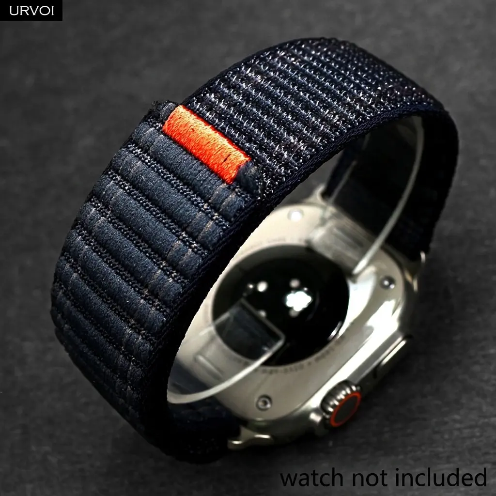 URVOI Band for Apple Watch Ultra 4 3 2 1 Series 12 11 10 9 8765 SE Wave Sport loop nylon strap wristband for iWatch hook and loop fastener (Band Only)
