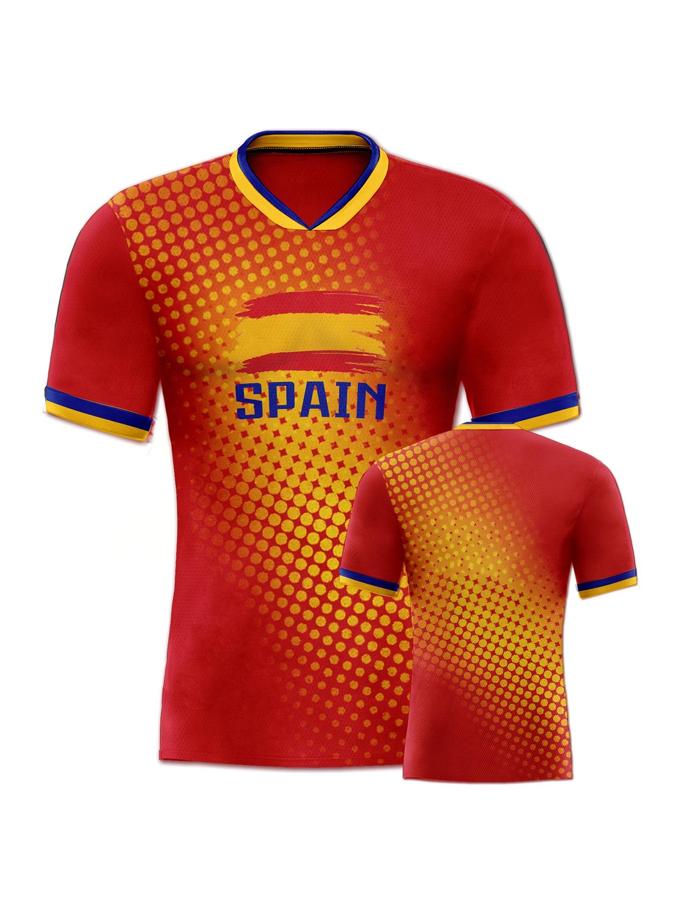 Spain Football Jersey Men's Breathable Soccer Shirt Spain National Team Fan Training Uniform