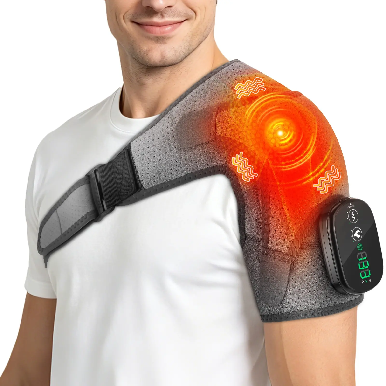 Electric Shoulder Heating Vibration Massager, Shoulder Massager for Neck, Fascia Relax for Neck Shoulder, Rotator cuff Body Care Products, Cordless Rechargeable Massagers, Shoulder Protection Ideal Gifts
