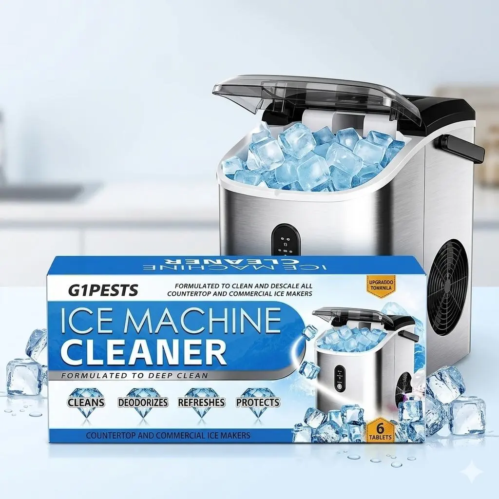 Ice Machine Cleaner Maker Tablets 6-Pack Universal Descaling Solution, Nickel-Safe Scale RemoverCompatible with Countertop & Nugget lce Makers, Complete lce Maker Cleaning Kit for Home Use dirt removal