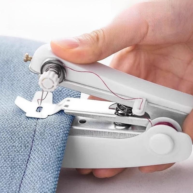 Portable Mini Sewing Machine, Handheld Manual Easy Sewing, Home Portable Tailor Machine, Small Sewing Machine with Threader and Thread