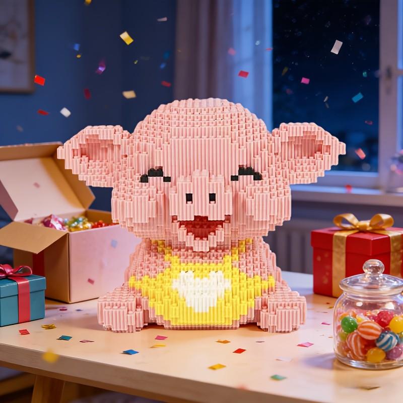 Large Animal Block Model, Creative Desk Ornament, Room Decor, Holiday Gift, No Power Needed, Enhances Thinking Skills, Family Interactive Toy