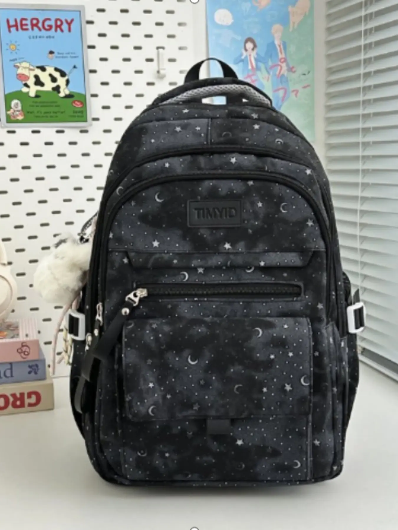 2026 Light Heart Pattern Backpack, Korean Sweet Girl Large Capacity School Bag, Fresh Soft Color, Daily Commute, Outdoor Travel