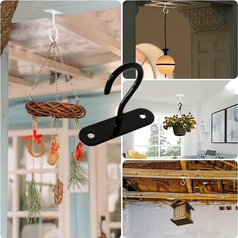2-Pack Ceiling Hooks for Plants Bird Feeders Decorations Easy Install Wall-Mounted Hangers Suitable for Lights Lanterns Wind Chimes