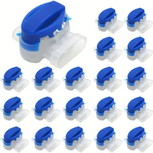 20/40pcs Electrical IDC 314-box 3 Way Outdoor Boundary Wire Connector, Self-Stripping Moisture-Resistant Pigtail Connectors for Robotic Lawn Mowers, Irrigation Applications