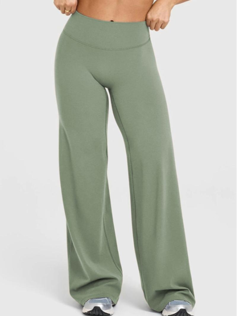 Women's Sportswear Two-Piece Set High-Waisted Straight-Leg Pants Yoga Quick-Dry Tight-Fit Fitness Casual Sports Wear Stretchy Suit Set