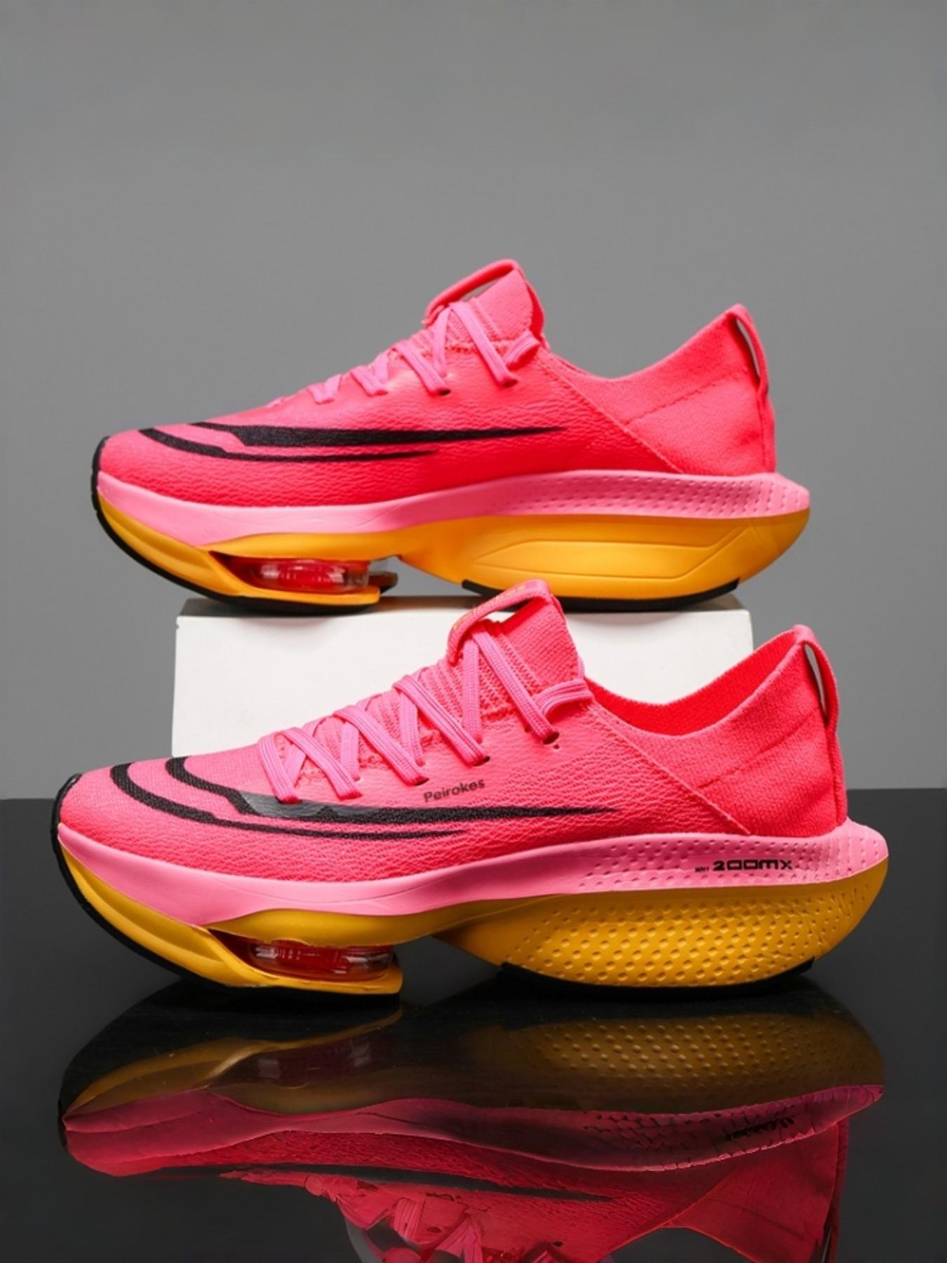 Unisex Sporty Running Shoes, Lightweight Shock Absorption, Breathable Textile Upper, Rubber Sole, Medium Width, All Seasons, Breathable Running Sneakers, Running Training Shoes