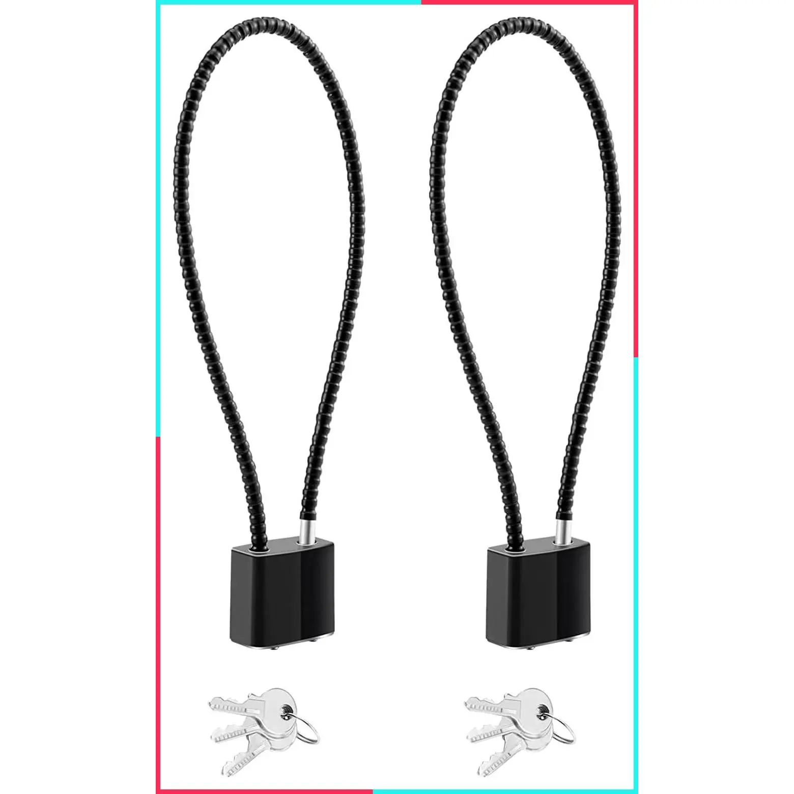 15" Heavy Duty Keyed Cable Gun Lock with Keys - Helmet Lock