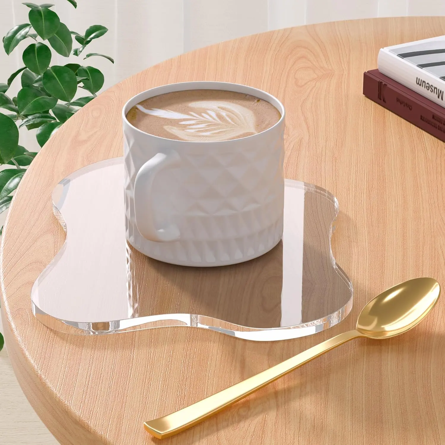 Clear Acrylic Cloud Shape Coasters, Irregular Drink Coasters for Coffee Cups and Bar Tabletop, Decorative Plate Display