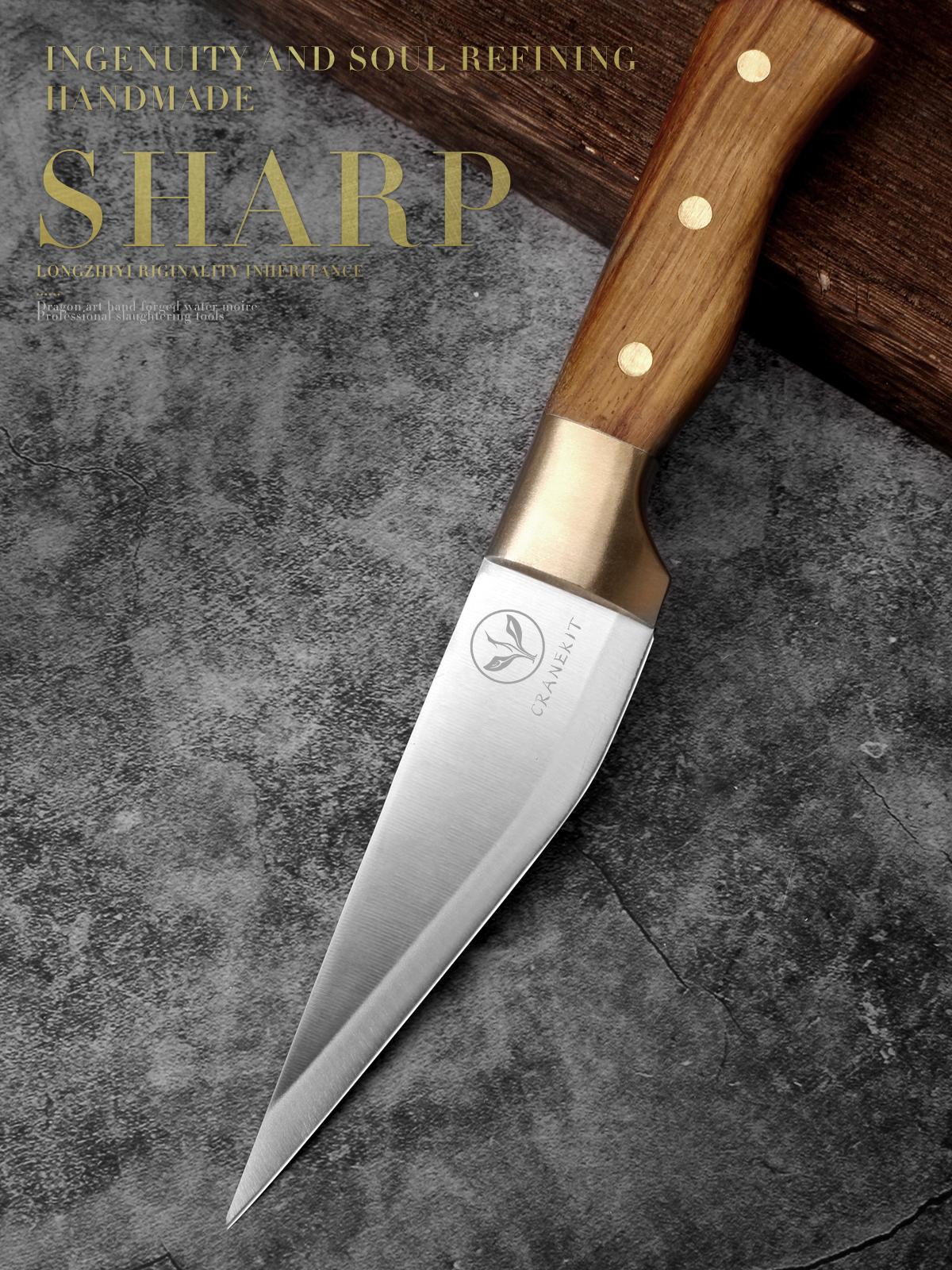 Stainless Steel Beef Specific Cutting Knife - Hand Forging Boning Knife for Professional Bone Cu  tting Precision Kitchenware