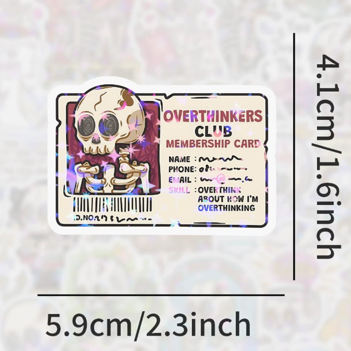 1Pc 50PCS Holographic Skull Stickers Funny Cute Waterproof Vinyl Decals Aesthetic Cartoon Graffiti Sticker Pack for Laptop Water Bottle Phone Case Skateboard Helmet Scrapbook DIY Decor Gift Spring Summer Party Supplies