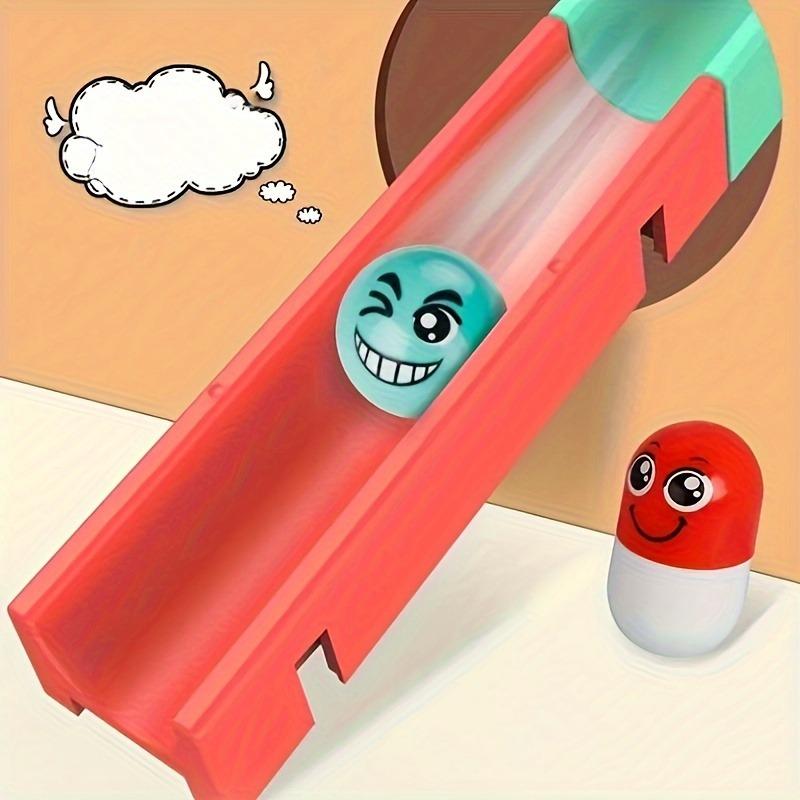 Bathroom Track Toy Set, 1 Set Non-electric Plastic Water Slide Game with Rolling Ball, Creative DIY Assembled Pipe Building Blocks for Toddlers Play, Gift