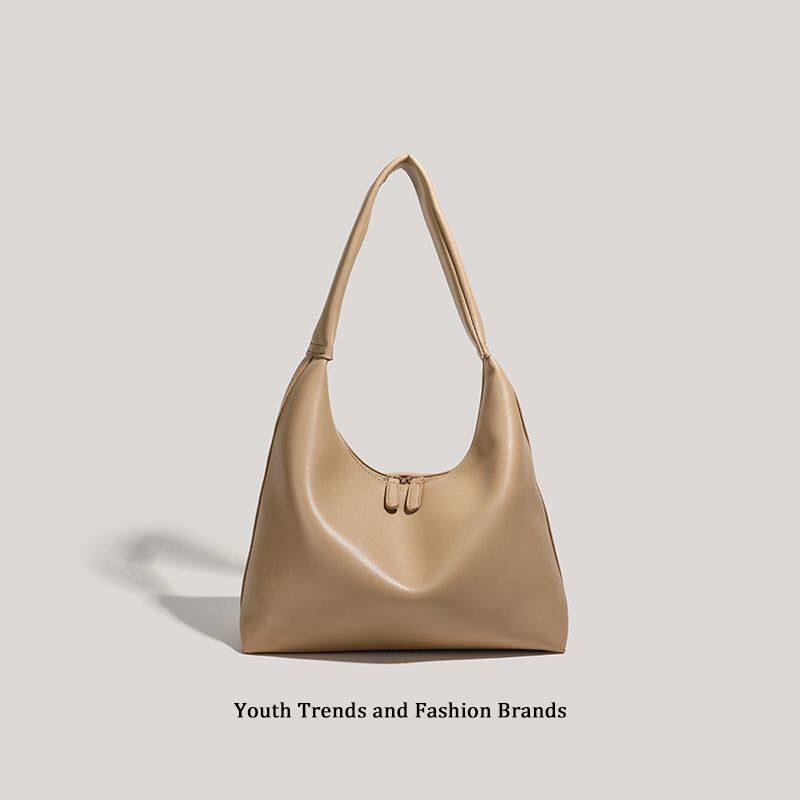 Korean Style Tote Bag, Soft Leather Durable Large Capacity, Vintage Dumpling Shape, Perfect for Commuting and Travel, Unique Design