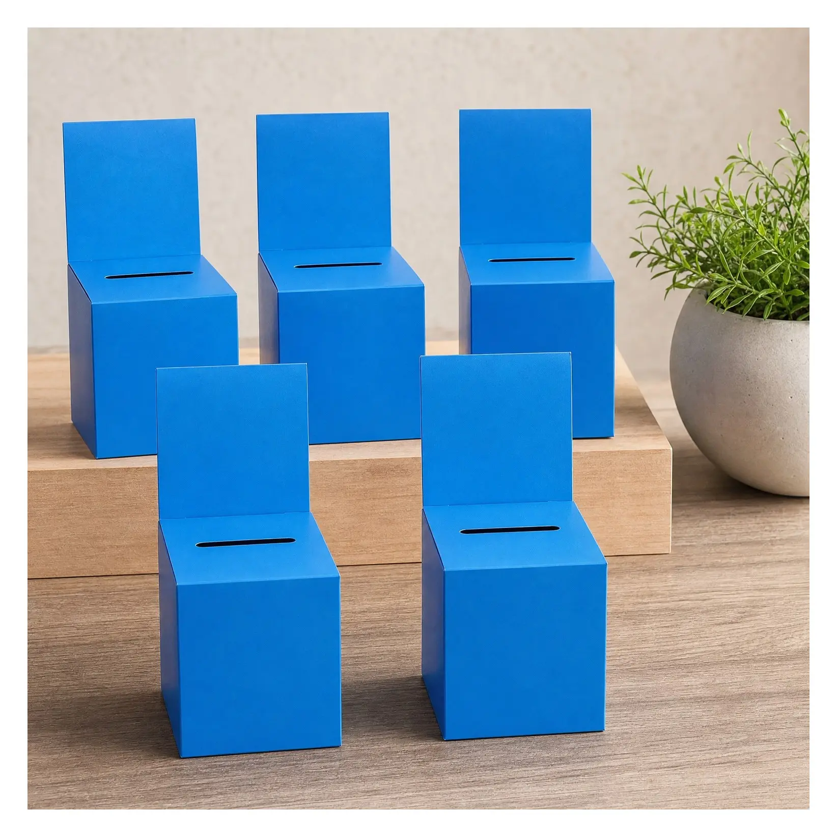 30 Pack Cardboard Raffle Boxes with Slot, 6 x 6 x 6 Inch Ballot Suggestion Box with Removable Header for Tickets, Business Cards, Voting Contest - BlueGift