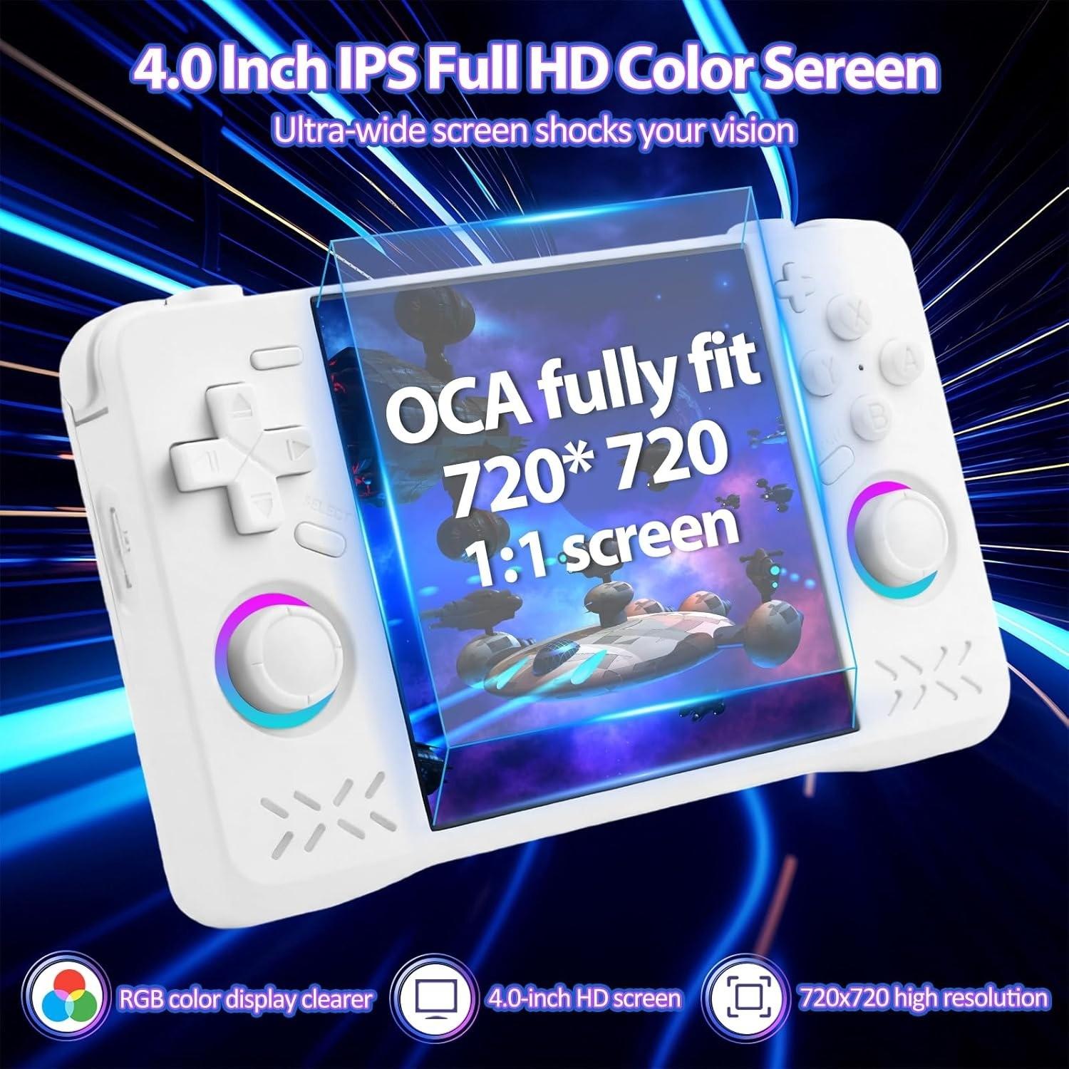 Xf40h Retro Handheld Gaming Console, WiFi Multiplayer, Hall Effect Switch Buttons, 2.4g Wireless Controller, 18000+ Classic Games, 4000mah Battery