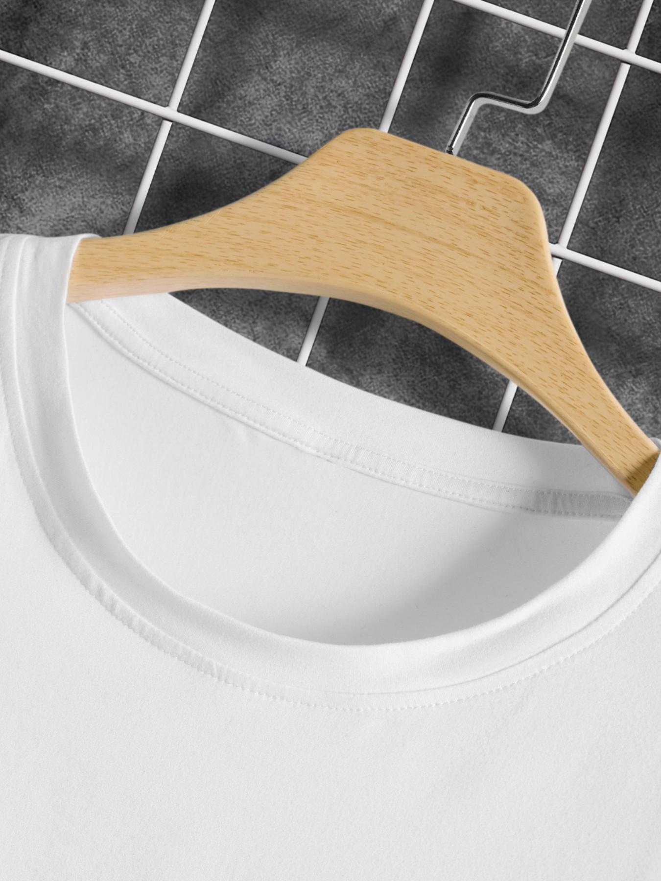 Men's Casual Short Sleeve T-Shirt, Trendy Print Design, Perfect for Friends and Family, Outdoors, Sports, Office Wear