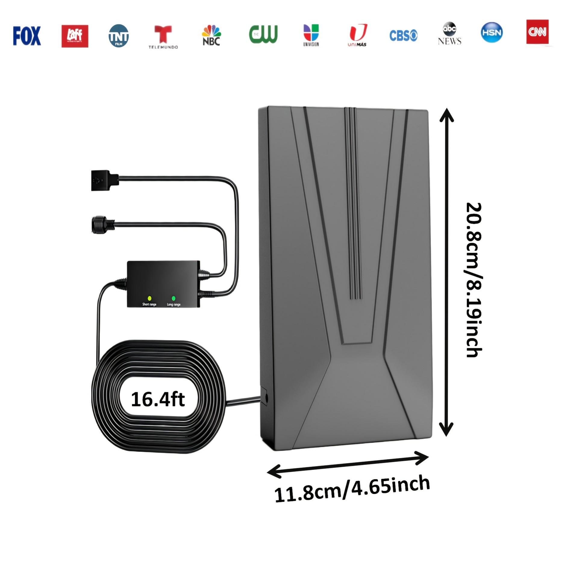 High-Quality Digital HD TV Antenna, Compact Design, Powerful Performance, Long-Range Signal Reception, 300 Miles, Suitable for Us and Eu Regions