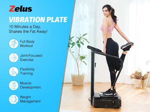 【SpringStatements】ZELUS Whole Body Vibration Plate, 500W Vibration Plate Exercise Machine with 99 Levels 3 Preset Modes & 2 Resistance Bands, Training Fitness Vibration Platform Machine for Home Gym with 330lb Capacity