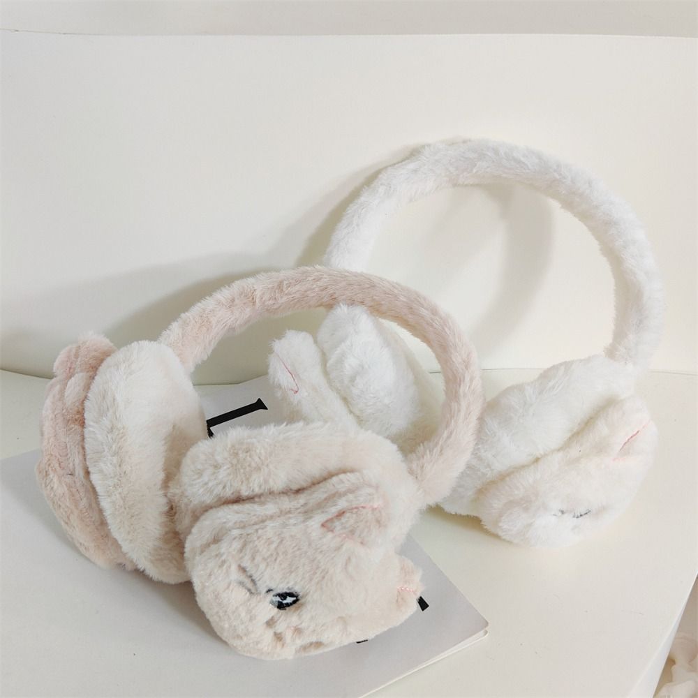 Cute Cartoon Cat Earflap Coldproof Thicken Ear Cover Soft Warm Plush Earmuffs for Women Girls
