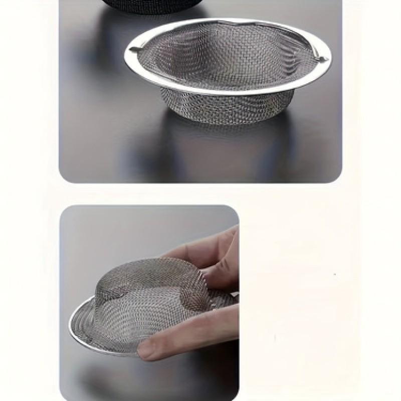 3-Pack Kitchen Sink Drain Filters, Anti-Clog Stainless Steel Filter, Durable Rust-Resistant, Suitable for Kitchen and Bathroom