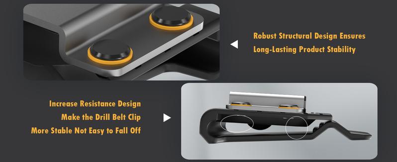 MELOTOUGH Drill Holder Belt Clip Heavy Duty Tape Measure Belt Holder for Cordless Drill Hammer Tools with Hanger Clips Black