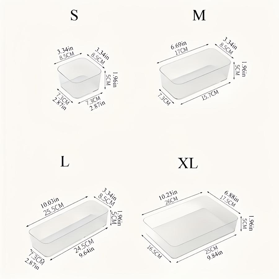 8 Piece Transparent Makeup Organizer Set, Cosmetics Organizer Storage, Beauty Organizer, Cosmetic Storage, Drawer Dividers & Desktop Storage Boxes, Clear Storage Box, Multi Grids Organizer, Divided Compartments, Durable Plastic Organizers
