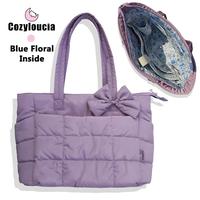 B-Pinkish Purple-Blue Floral -Bow