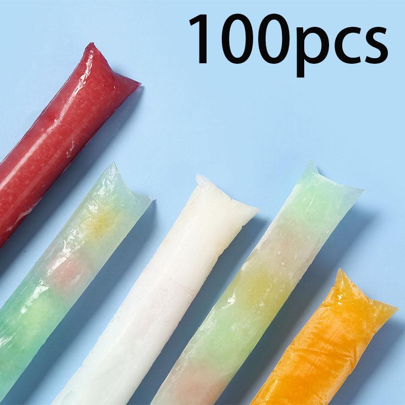 50/100 Pcs Ice Pop Bags, 30cmx5.5cm Plastic Mold, Self-Seal, Durable, Ideal for Ice Cream, Yogurt, Parties, Travel, Wedding, Birthday, Kitchen Supplies