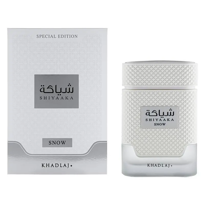 Khadlaj Shiyaaka Snow for Men Eau de Parfum Spray 3.4 Ounce Long Lasting Fresh Scent Premium Men Fragrance
