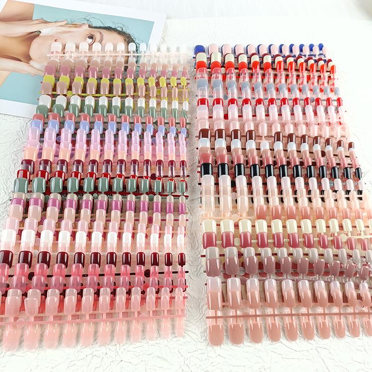 Air soft nails without creases, short European square-shaped nail patches, 24-piece set, unpolished press-on nails, Red Press on Nails Glossy Almond Shape Fake Nails Valentines Day Nails for Women