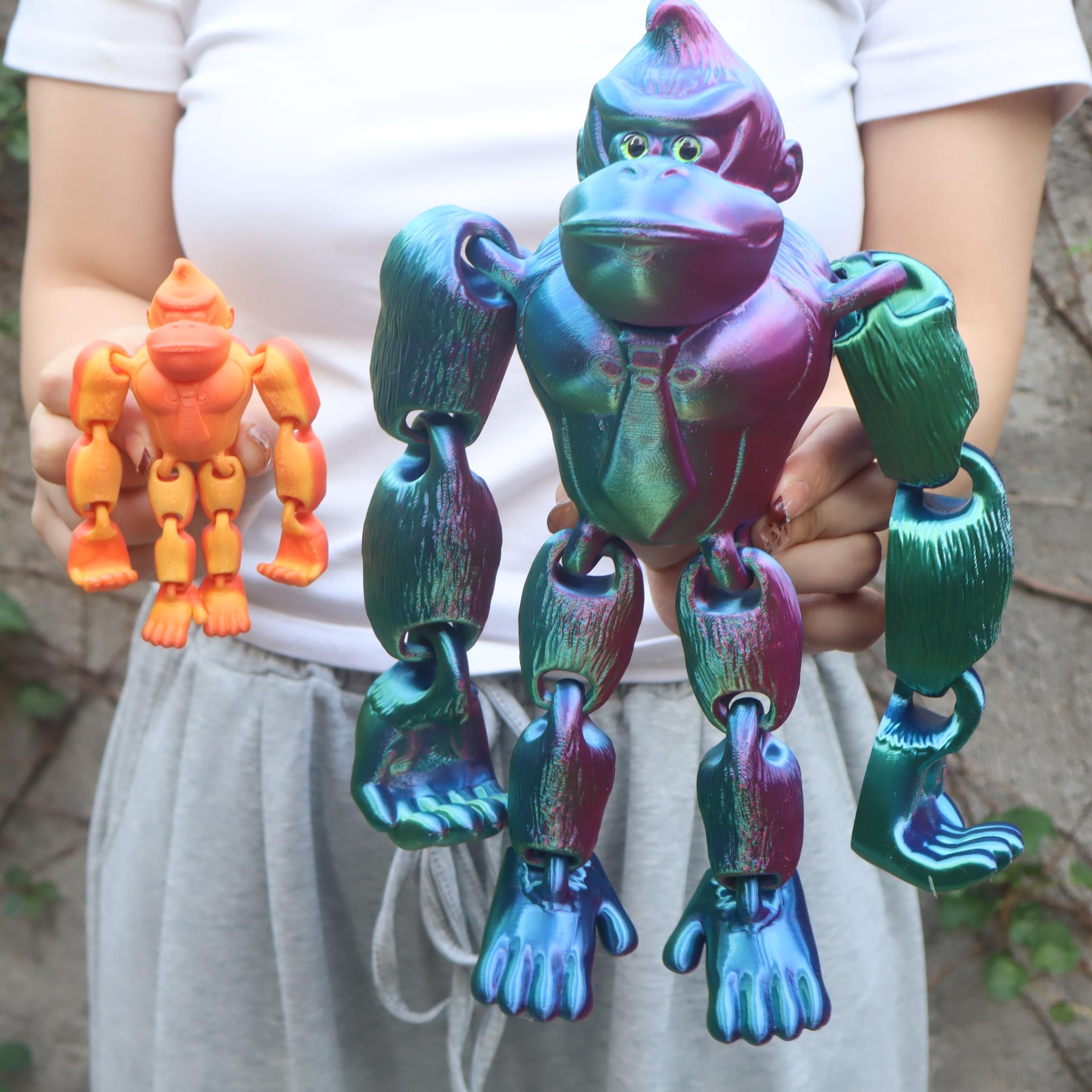 3D Printed Gorilla Figurine Game Dream Doll Set, Jointed, Hanging Door Decor, Home Office Use, Perfect for Birthday Parties, Collectible Figurines