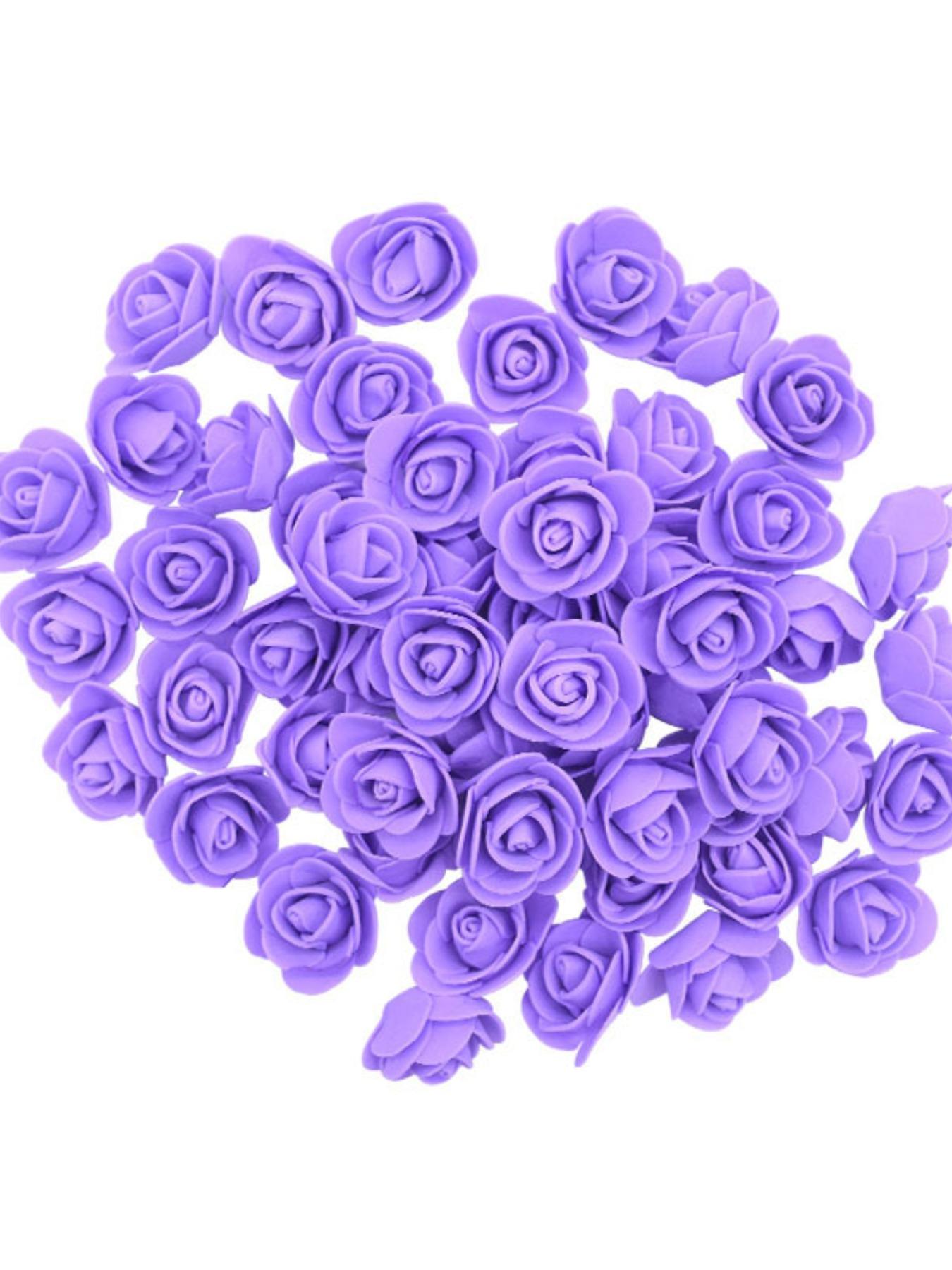 100pcs Pe Rose Foam Flower Heads, Wedding Party Decoration Accessories, Artificial Fake Flowers for Candy Boxes, Realistic Foam Flowers