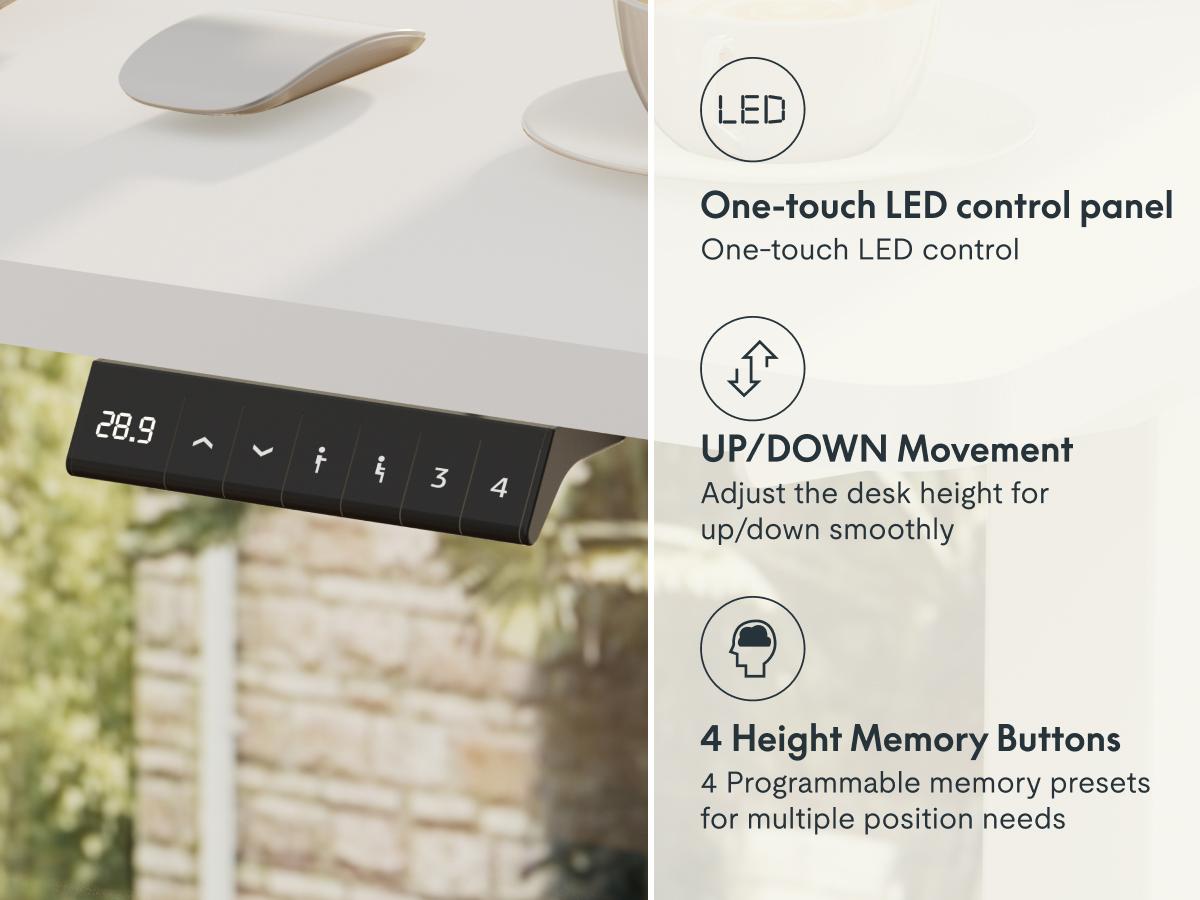 FLEXISPOT EN1 Adjustable Height Standing Desk Electric Whole-Piece White 48x24 Inches Sit Stand for Home Office Eco-Friendly Workspace FLEXISPOT EN1 Adjustable Height Standing Desk Electric Whole-Piece White 48x24 Inches Sit Stand for Home Office Eco-Friendly Workspace
