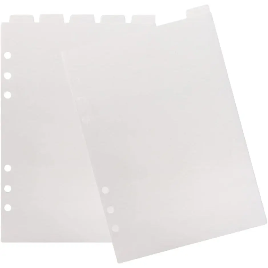 6-Count A5 Transparent PVC Binder Dividers, Top Vertical 6-Hole Tabs, Office Binder Accessory for Planner Organizer Storage