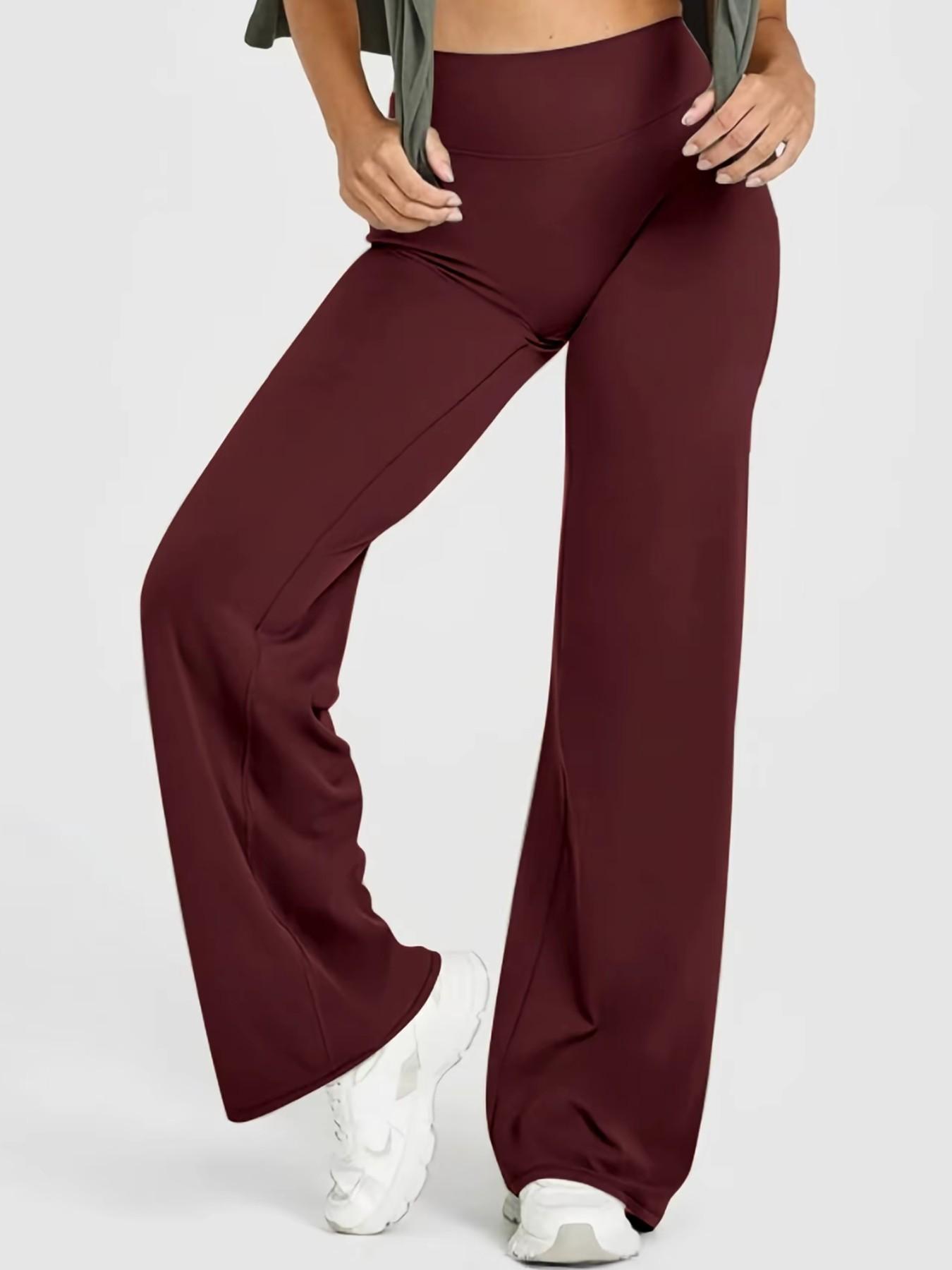 Women's High-Waisted Butt-Lifting Loose Straight Leg Fit Bottom Pants, Stretchy Back V-Shape, Quick-Dry Casual Comfortable Wide Leg Pants, Ideal for Gym and Daily Wear, All Season Trousers, High Waistband Pants