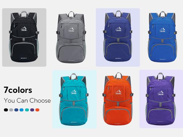 WATERFLY Hiking Foldable Daypack Backpack: 25L Ultra Lightweight Packable Outdoor Travel Day Pack for Woman Man Chest Strap Chest Strap Durability SpringStatements