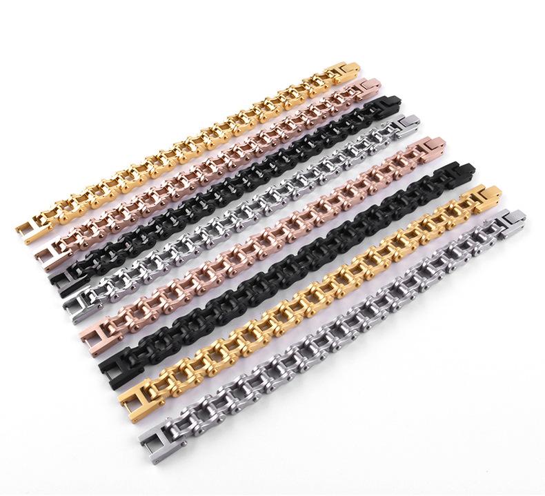 Stainless Steel Men's Motorcycle Chain Bracelet Personalized Domineering Bicycle Chain Bracelet