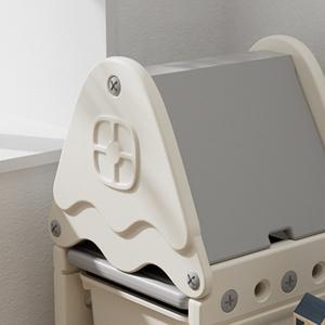 Linor Kids Toy Storage Organizer with 17 Removable Bins&4-Tier Bookshelf, Castle-Shaped Organizer for Playroom, Bedroom, Nursery, Living Room Bookcase