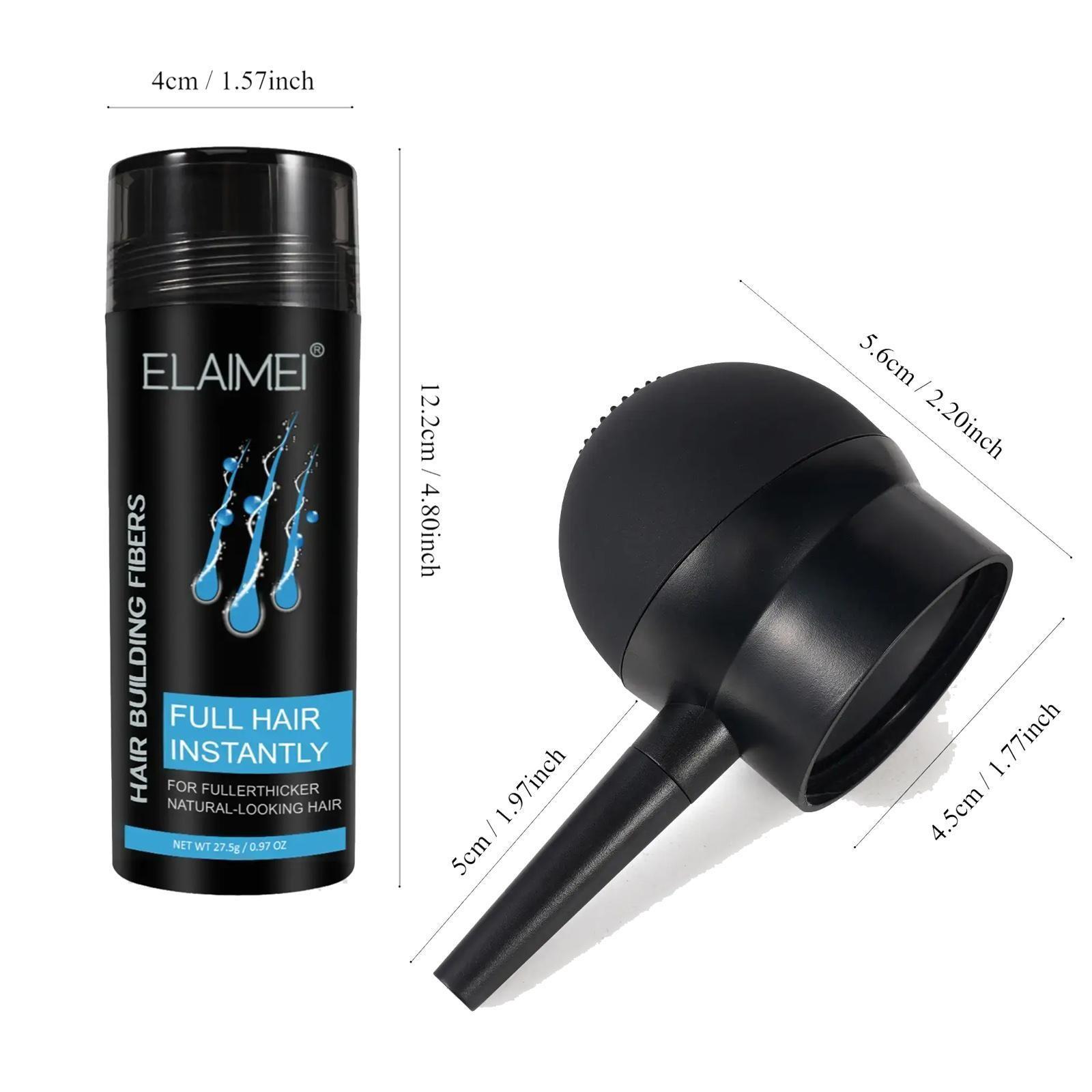 Elaimei Hair Thickening Fiber Kit, Natural Invisible Hairline Filler Spray, Unisex Dense Hair Solution, Fill Gaps and Frame Forehead