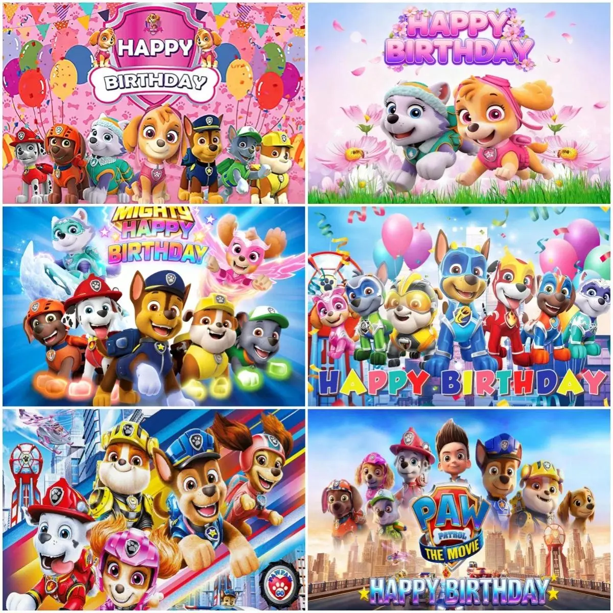 Cartoon Paw Patrol Background Child Birthday Party Decorations Puppy Dog Photography Backdrop Photo Studio Props Banner Kid Gift